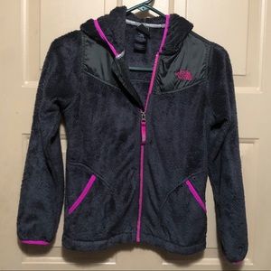 North Face Girl's Black Fluffy Fleece Jacket